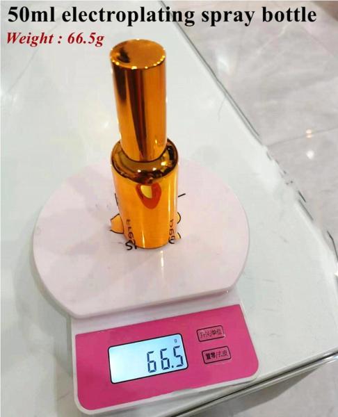 30ml 50ml Electropplating Gold Silver Glass Spray Cosmetics Bottle Gold cosmetic Essential Oil Bottle