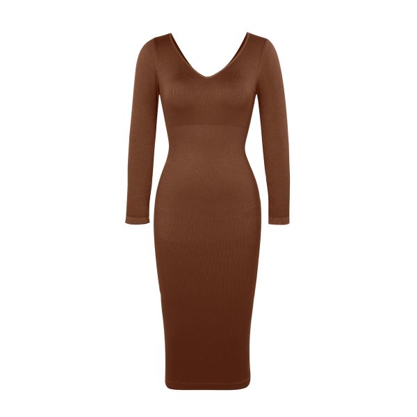 2023 Женское глубокое V шея без швов Body Shaper платье для обрезки талии и Bodycon Fit