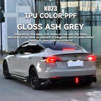 K023 Film de protection de peinture de voiture de couleur TPU gris gris brillant pour emballer la voiture