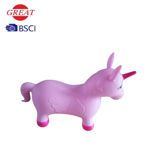 Pink Bouncy Unicorn Hopper , Inflatable Bouncy Animals For 3 Ages Kids