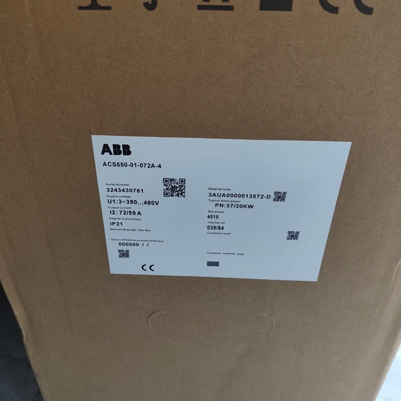 ACS550-01-072A-4 ABB 37kW Fan & Pump AC Drive for Industrial Applications