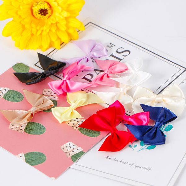 Custom Handmade Garment Accessory Small Satin Ribbon Bow for Underwear Decoration