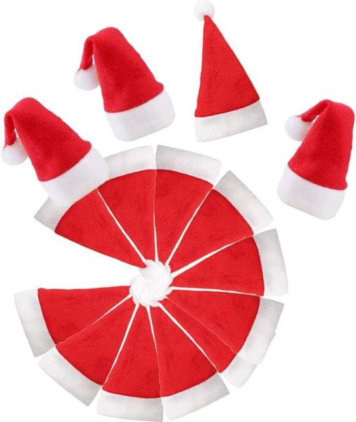 Mini Cute Hat Christmas Ornament Crafts Wine Bottle And Tableware Decoration