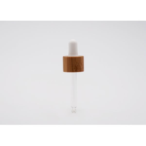 Bamboo Essential Oil Dropper With White Silicone Teat For Essential Oil Bottle
