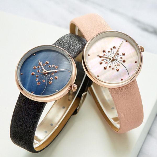 9mm Thickness Ladies Quartz Watch Sapphire Mineral Mirror 115mm Strap