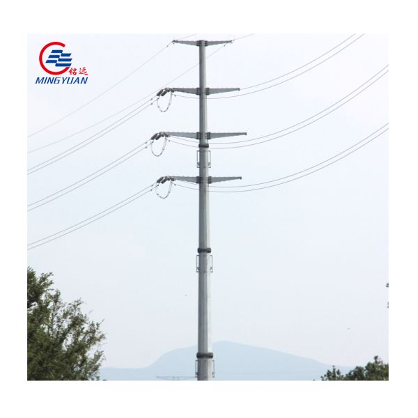 Electric Transmission Steel Utility Pole Hot Dip Galvanized Metal ASTM123 GR50