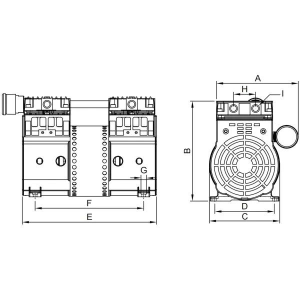 140LPM Low Noise Oil Free Dry Piston Vacuum Pump High Efficiency HP-140V