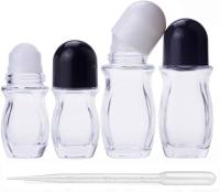 H6.85in D2.68in Glass Cosmetic Containers Round Octagonal Perfume Roller Bottles
