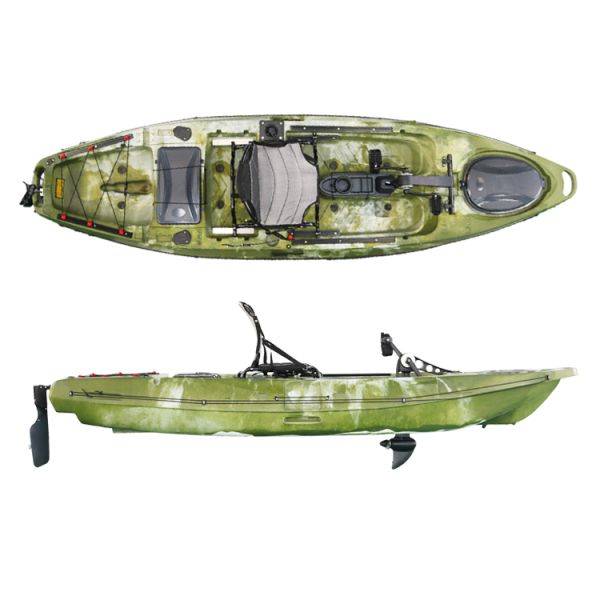 Customized 3.32m Plastic Fishing Pedal Kayak One Person Seat