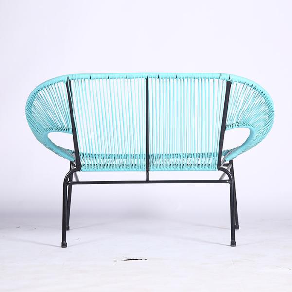 PE Rattan Woven Coffee Table Chair Hot Sale Best Design Colorful Outdoor Furniture Set Tempered Glass Tabletop