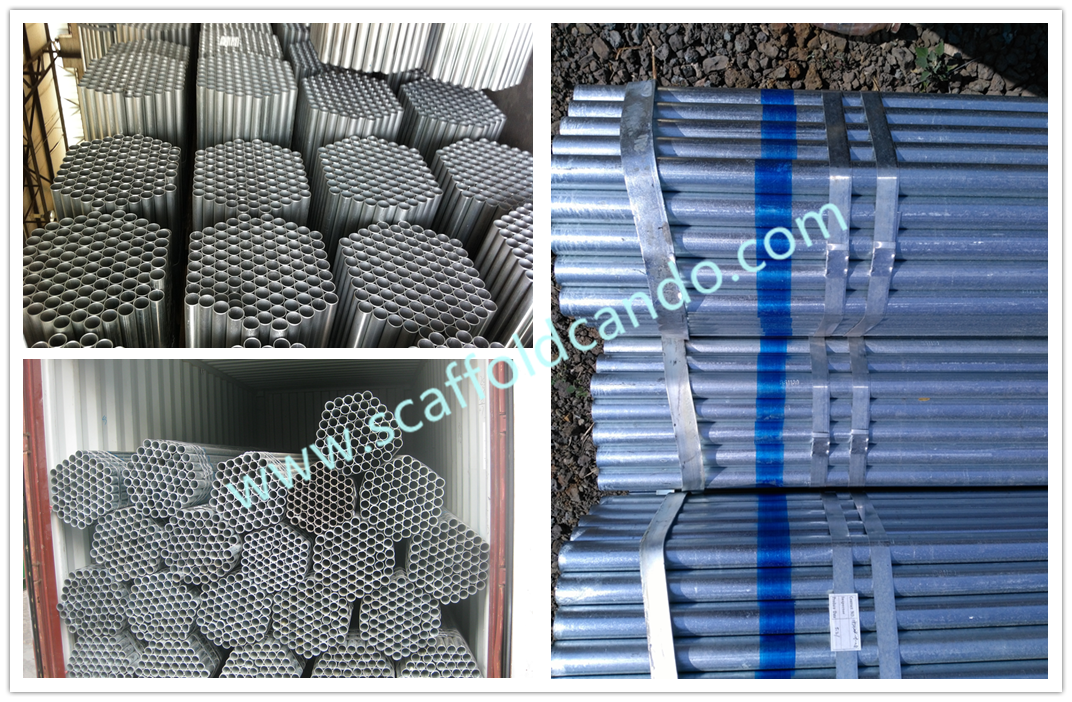 Galvanized pipe, GI tube, hot dip galvanized scaffolding steel pipe, 48.3*4.0mm, 500mm,1000mm,2000mm,40000mm,6000mmL