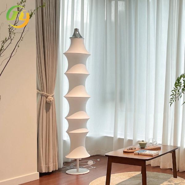 Lâmpada de piso conjunta de bambu de LED de seda branca minimalista Decoração de quarto de hotel