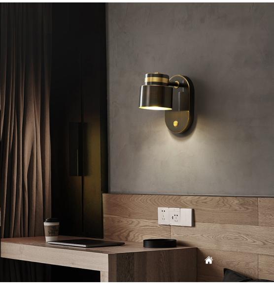 Bedroom bedside wall lamp single-head living room restaurant hotel foyer bedside light （WH-VR-85)