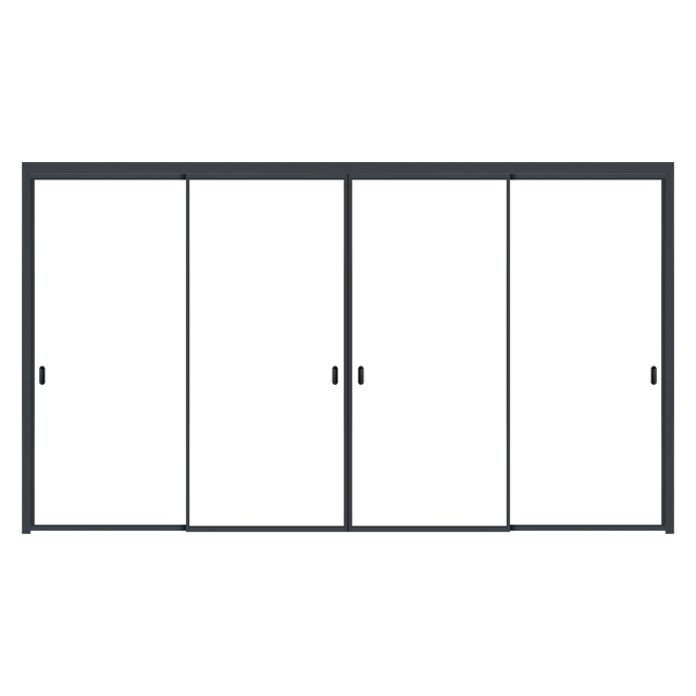 Durable Design Waterproof Interior Sliding Partition Doors Aluminum Narrow Frame For Indoor
