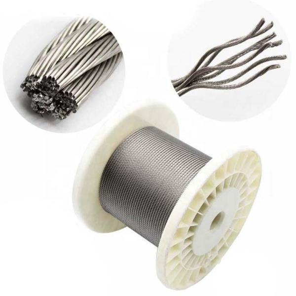 Cable de câble en acier inoxydable garanti pour élévateur/gran/cœur en acier marin 7 fil/19 fil Construction et longue durée