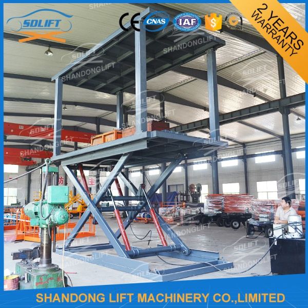 Платформа подвала гидравлическая двойная Ссиссор гараж автомобиля дома палубы двойника подъема автомобиля