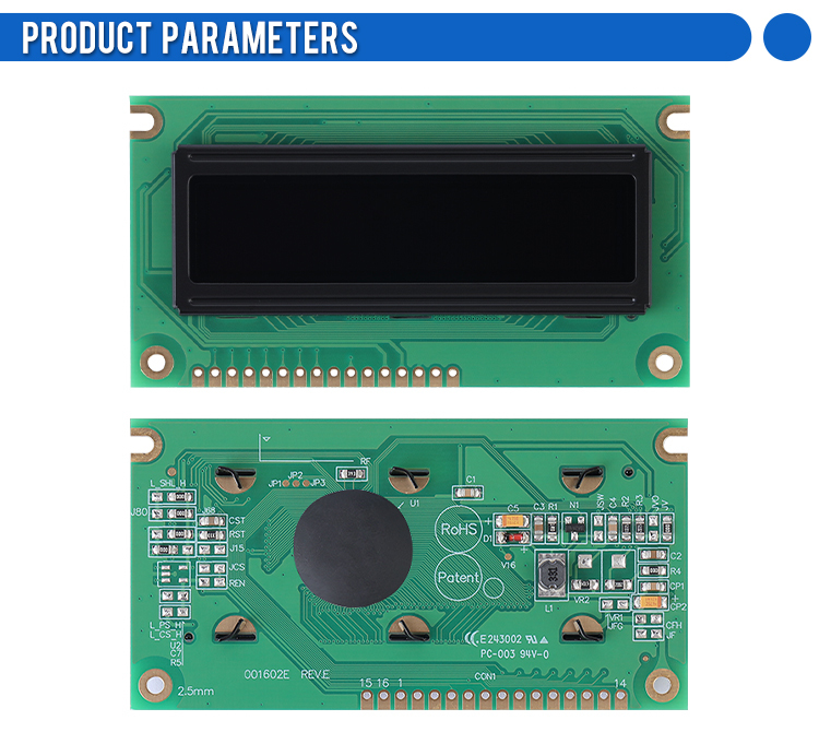 OLED001602E Black Film, Character LCD Module,WS0010 Controller, Parallel Port,66x16mm View Size,Working Temperature -40+80 Display