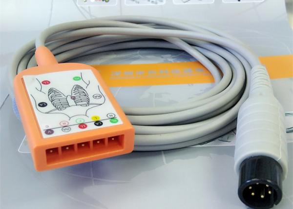 5 Lead Patient Monitor Ecg Accessories , Holter Ecg Cable Iec Standard