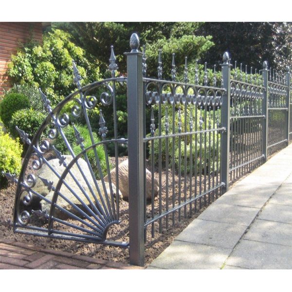 House Iron Privacy Ornamental Iron Fence Panels 3 Rail Wrought Iron Fence
