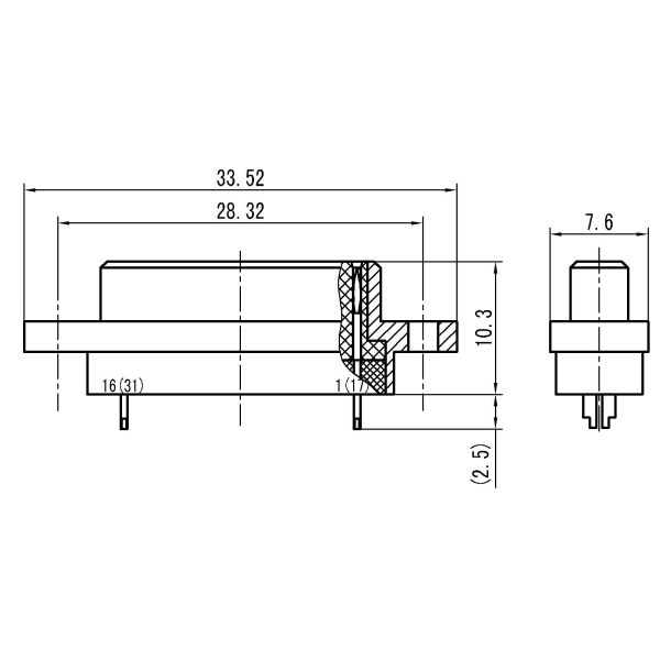 J30J 31-Core Male Welded Wire Micro Rectangular Connector