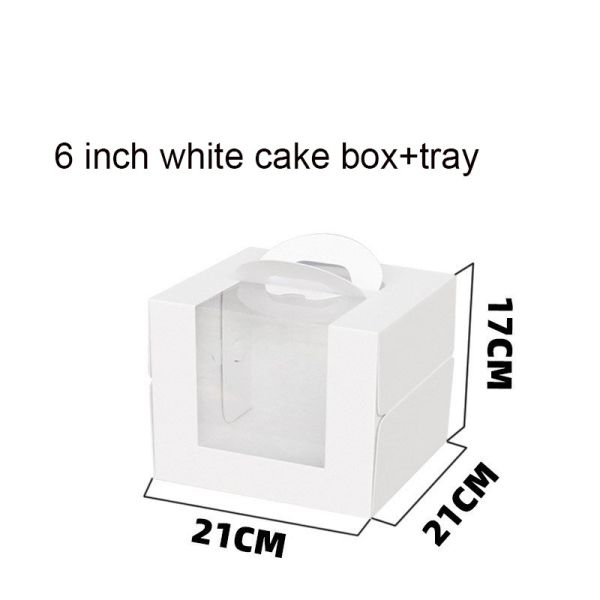 Белое открытое окно 3-дюймовое 4-дюймовое 6-дюймовое 8-дюймовое коробка для торта из неокрашенной бумаги