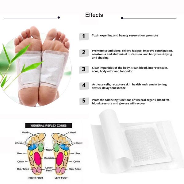 Supposed Kinoki Cleansing Detox Foot Pads 10-Pack All Natural and Organic Formula for Toxin Removal