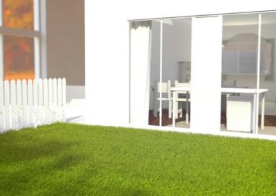Size Customize Artificial Turf Grass Dark / Light Green For Landscaping