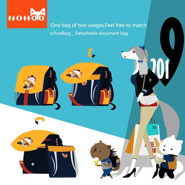 NHZ021-8 new arrival PU and polyester waterproof lightweight primary school student school backpack sets