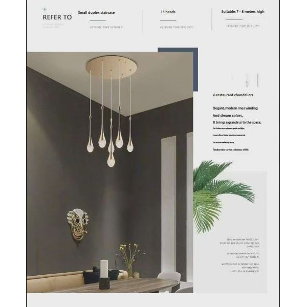 Internet Célébrité Lustre à petite taille Éclairage élégant pour le salon du Penthouse