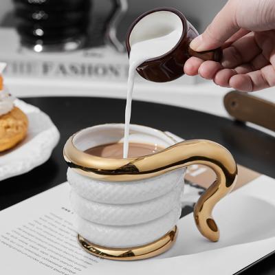 Multi-Colored Unique Shape 3D Ceramic Tea Mug Wear Resistant
