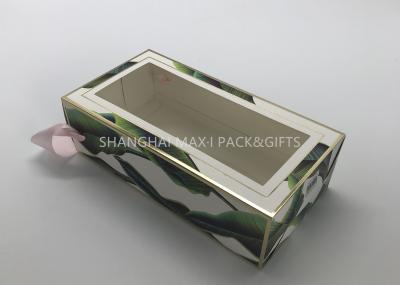 Paper Foldable Cardboard Gift Boxes With Window Transparent Plastic , Folding Box With Handles