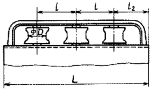 JIS F 2014 Form DF DS Closed Type 3 Rollers Shipside Fairlead Ship Mooring Equipment