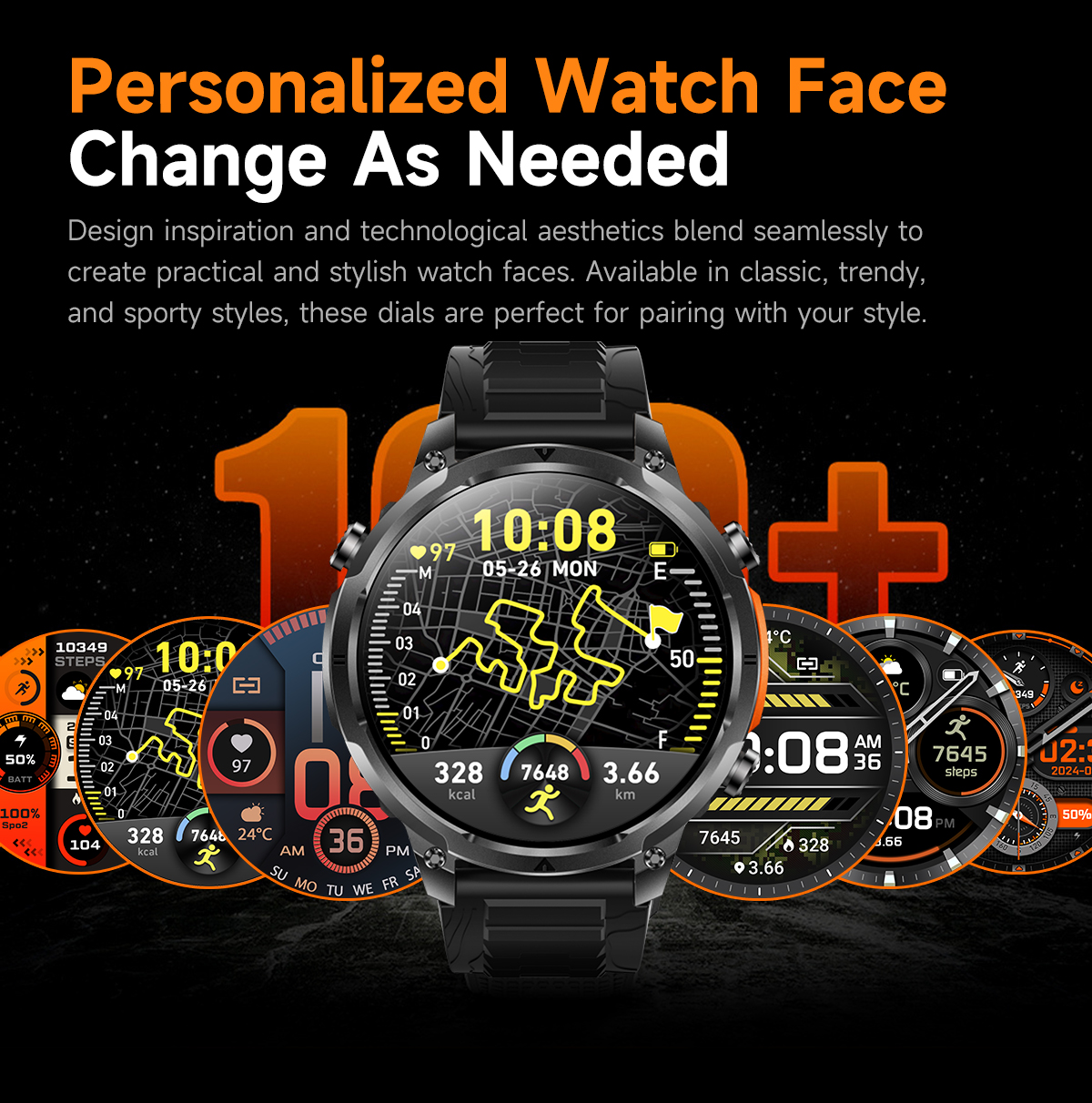 Smart Watch 2026 MK100 GPS 44-49mm TFT HD Screen Ultra High Precision Outdoor IP68 Fitness Tracker Multisport Tracker for Men