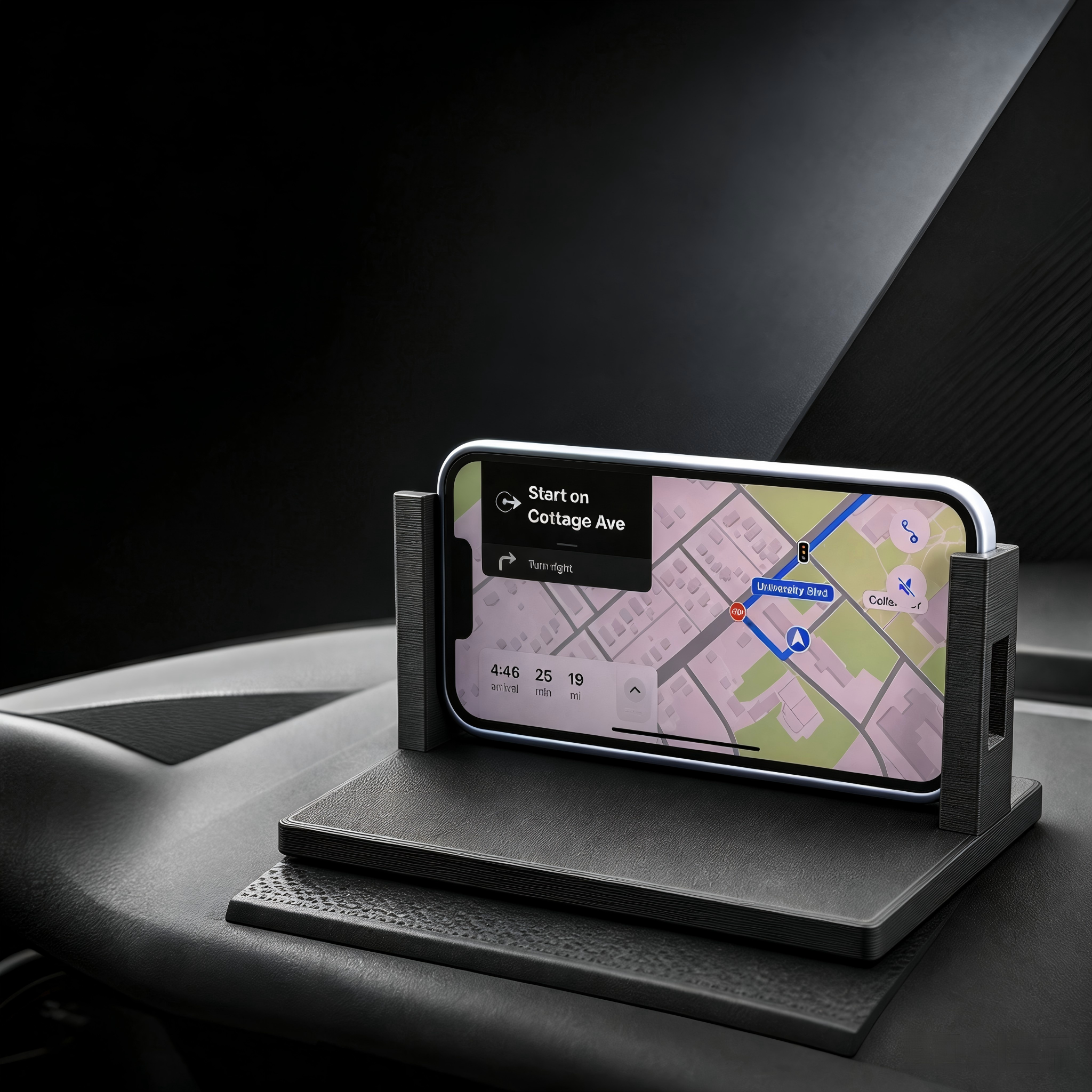 Stable Minimalist 3D Printed Automotive Parts, Dashboard Smartphone Mount