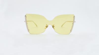 Fashion show Sunglasses One Piece Mirror Reflective Eyeglasses for Women Rimless frameUV 400 protection