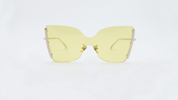 Fashion show Sunglasses One Piece Mirror Reflective Eyeglasses for Women Rimless frameUV 400 protection