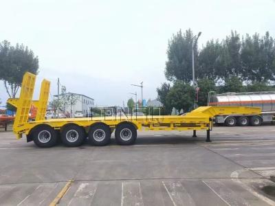 4 Axles 90 Tons Low Bed Semi Trailer For Heavy Machinery