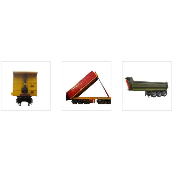 Tri Axle Tipper Semi Trailer 30-40 Ton U Shape For Transport Stones / Rocks