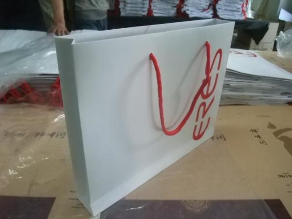 Manufacturer customized with cotton handle shopping paper bag for clothing shop gift promotion