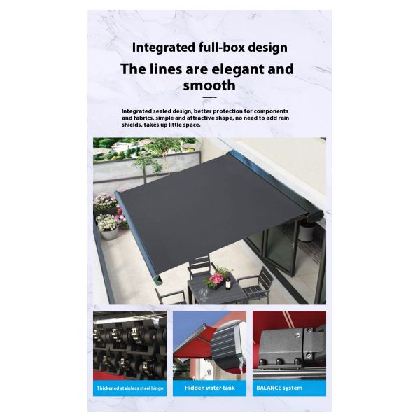 DICKSON Luxury Motorized Acrylic Waterproof Fabric Aluminum Full Cassette Awning Patio Retractable Awning Factory