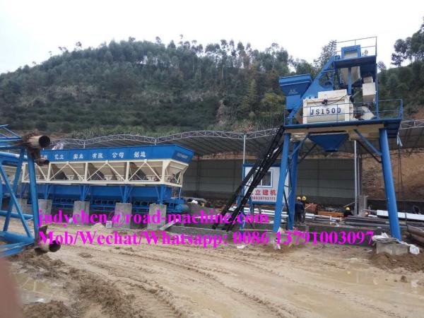 HZS serial concrete production plant productivity 25m3 / h power 60KW Concrete Mixing Station