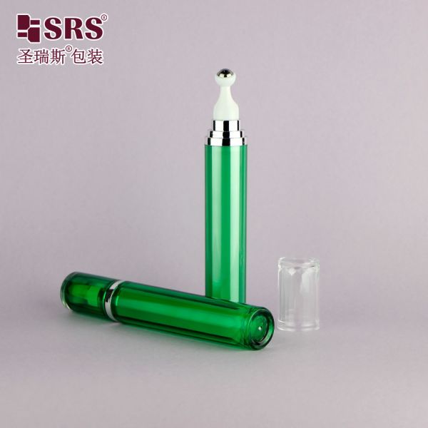 Customized Green Acrylic Empty Roller Bottle for Eye Gel Packaging
