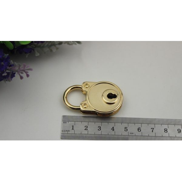New style design bag metal accessories light gold oval shape hanging decorative padlock