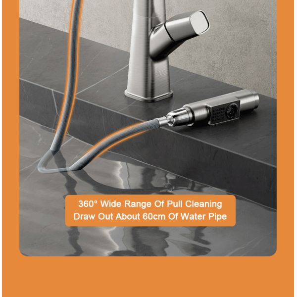 1.6KG Wiredrawing Copper Kitchen Faucet Tap For Bathroom Wash Basin Hot And Cold Water