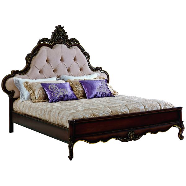 French style top grade bed solid wood bed for bedroom furniture