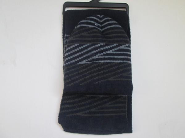 MENS acrylic hat&scarf--Jacquard winter set--soft plush lining--Winter or outdoor use