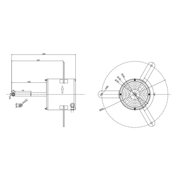 YDK140-150-6F Single Phase Electric Evaporative Air Cooler Motor With Ccc