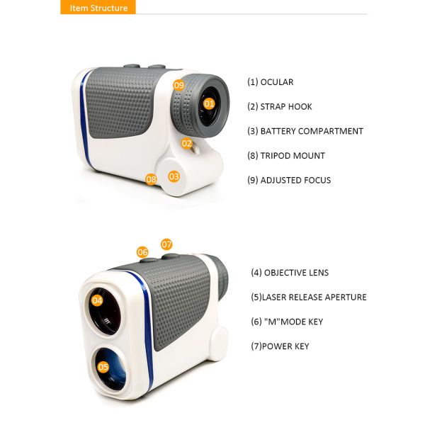6x Clear View IPX7 Waterproof Golf Rangefinder Ranger 1500 Laser Rangefinder