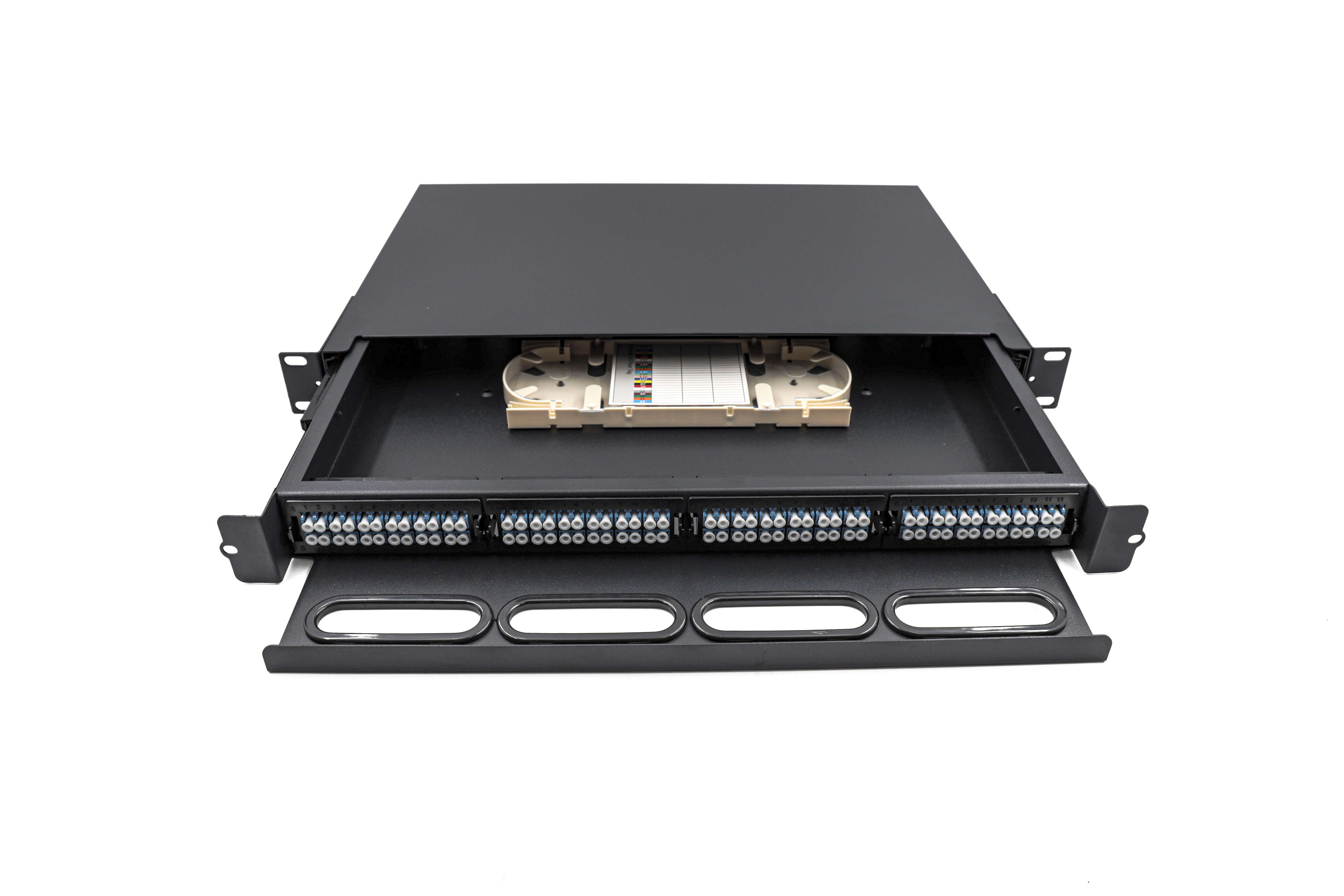 1U 96 Port HD Fiber Optic Patch Panel с 4 сменными адаптерными модулями