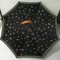 parapluie en bois ouvert d'axe de manuel du pongé 190T avec l'impression polychrome